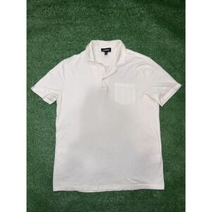 Express Men's White Camp Collar‎ Polo Size S Short Sleeve Shirt